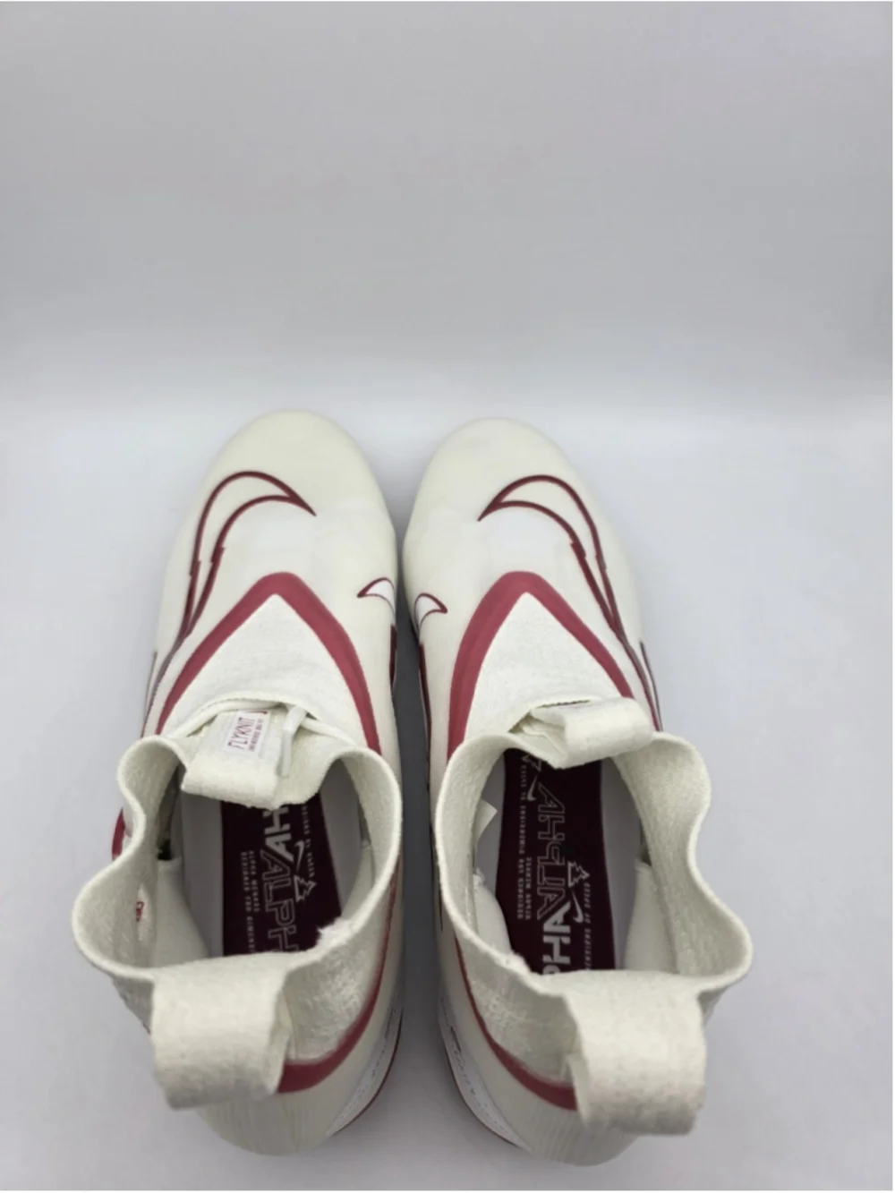 Nike Alpha Menace Elite 3 White Red Men's Size 14 Football Cleats DM1792-100